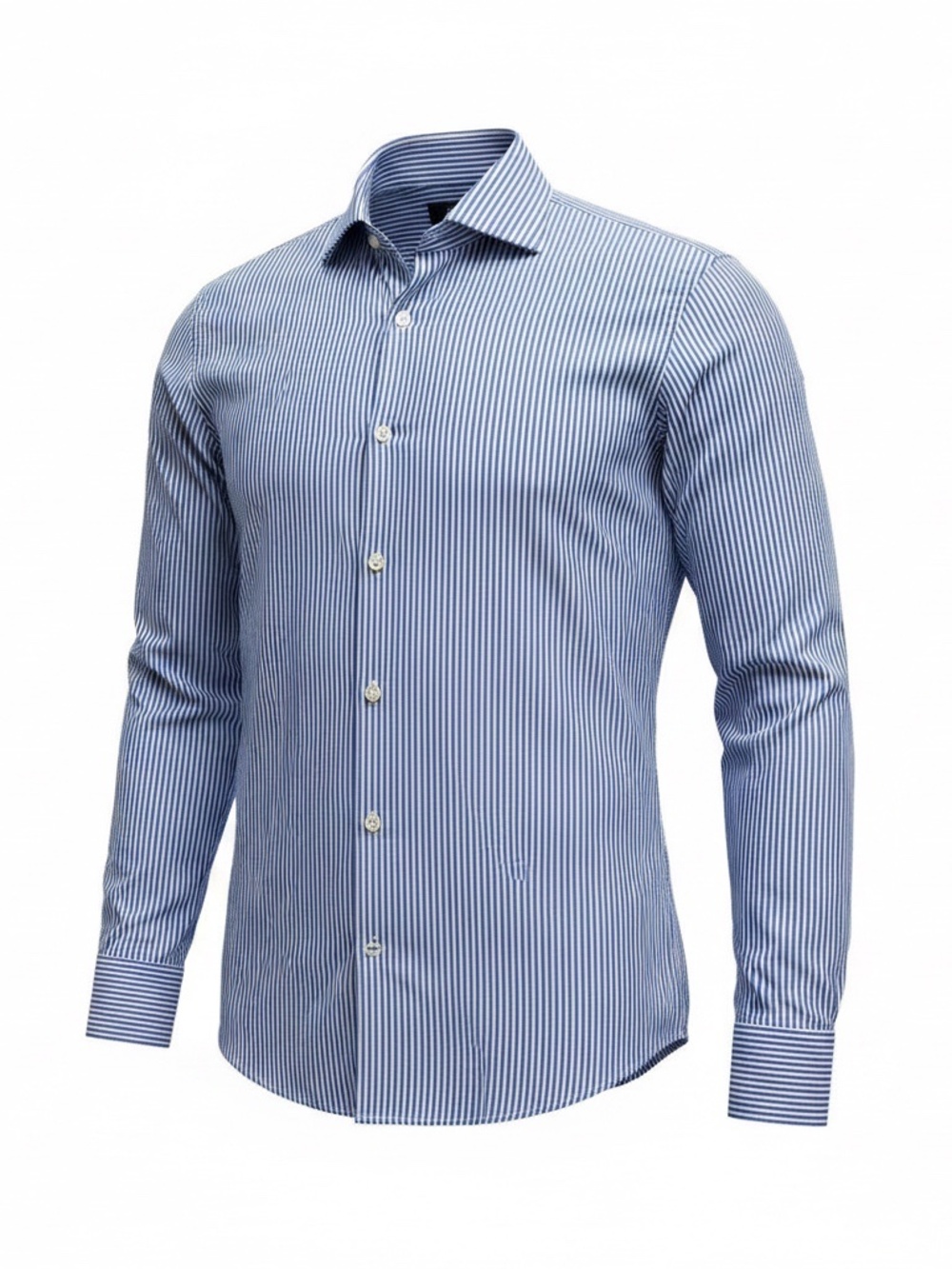 Hugo Boss Navy Striped Dress Shirt